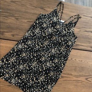 TopShop Patterned black shift dress